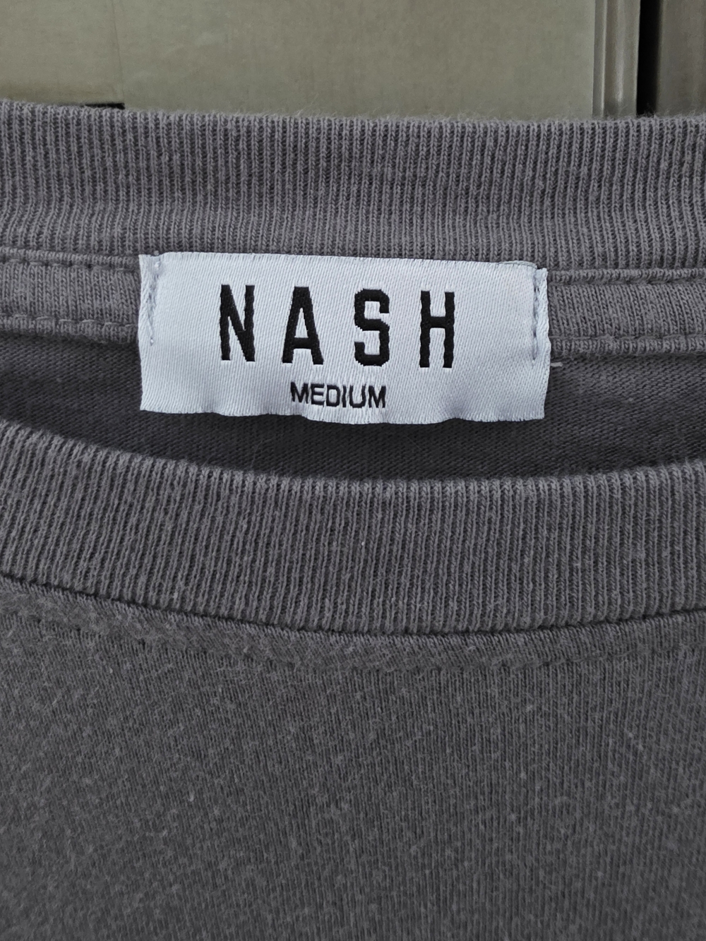 Women's Gray Embossed 'NASH' Crewneck Short Sleeve Tee - Picture 2 of 4